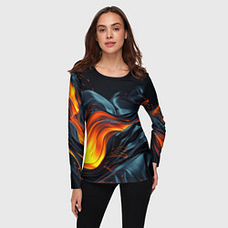 Лонгслив женский Волнистая темная материя, цвет: 3D-принт — фото 2