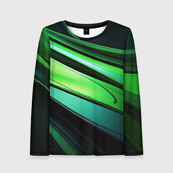 Лонгслив женский Абстрактные геометрические плавные линии минимализ, цвет: 3D-принт