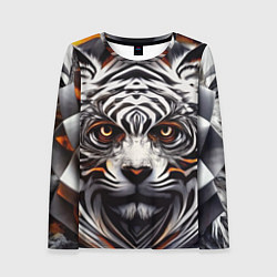 Лонгслив женский Абстракция: тигр, цвет: 3D-принт