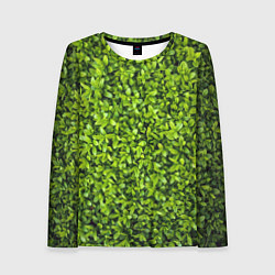 Лонгслив женский Зелёная трава листья, цвет: 3D-принт