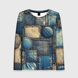 Женский лонгслив Denim patchwork - ai art