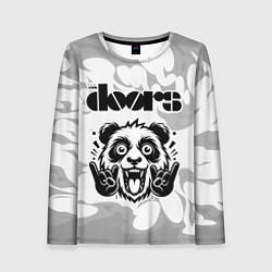 Лонгслив женский The Doors рок панда на светлом фоне, цвет: 3D-принт