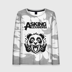 Лонгслив женский Asking Alexandria рок панда на светлом фоне, цвет: 3D-принт