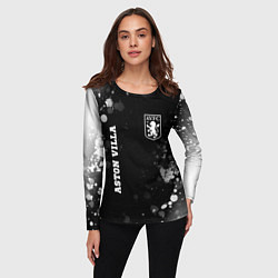 Лонгслив женский Aston Villa sport на темном фоне вертикально, цвет: 3D-принт — фото 2