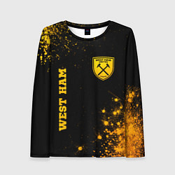 Женский лонгслив West Ham - gold gradient вертикально