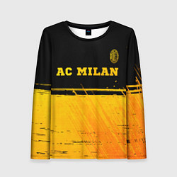 Лонгслив женский AC Milan - gold gradient посередине, цвет: 3D-принт