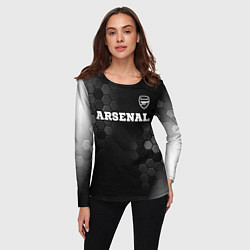 Лонгслив женский Arsenal sport на темном фоне посередине, цвет: 3D-принт — фото 2