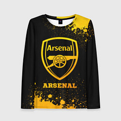 Лонгслив женский Arsenal - gold gradient, цвет: 3D-принт