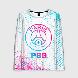 Лонгслив женский PSG neon gradient style, цвет: 3D-принт