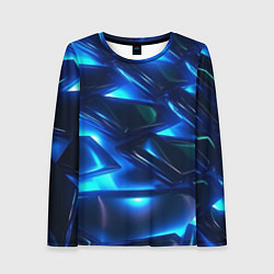 Женский лонгслив Синие абстрактные неоновые плиты