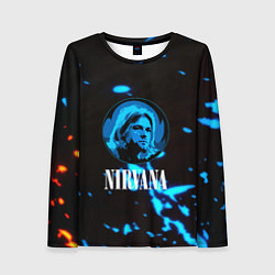 Лонгслив женский Nirvana рок бенд краски, цвет: 3D-принт