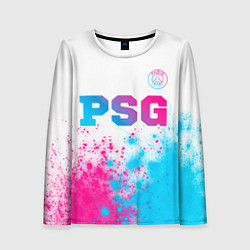 Женский лонгслив PSG neon gradient style посередине