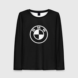 Женский лонгслив BMW белое лого