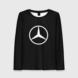 Женский лонгслив Mercedes benz logo white