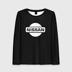 Лонгслив женский Nissan logo white, цвет: 3D-принт