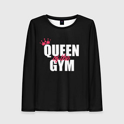 Лонгслив женский Queen of the gym - crown, цвет: 3D-принт