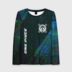 Женский лонгслив One Piece glitch blue