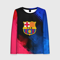 Лонгслив женский Barcelona fc club gradient smoke, цвет: 3D-принт