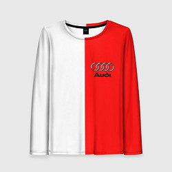 Лонгслив женский AUDI logo полосы, цвет: 3D-принт