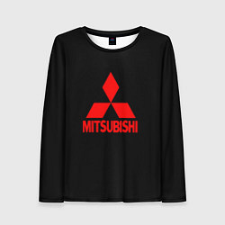 Женский лонгслив Mitsubishi red logo