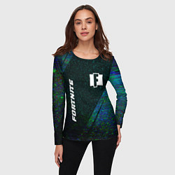 Лонгслив женский Fortnite glitch blue, цвет: 3D-принт — фото 2