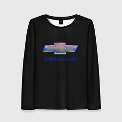 Лонгслив женский Chevrolet logo neon, цвет: 3D-принт