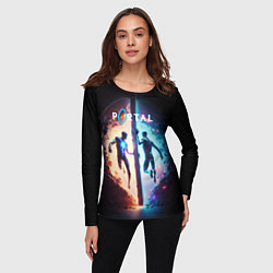 Лонгслив женский Portal люди в прыжке, цвет: 3D-принт — фото 2