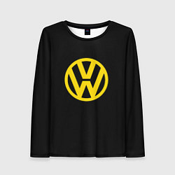 Лонгслив женский Volkswagen logo yellow, цвет: 3D-принт