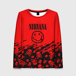 Женский лонгслив Nirvana rock skull