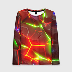 Женский лонгслив Неоновые красные плиты с ярким светом