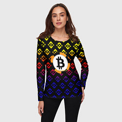 Лонгслив женский Bitcoin binance, цвет: 3D-принт — фото 2