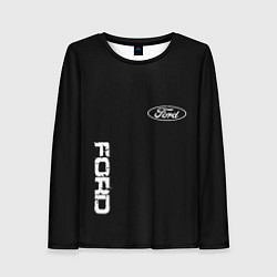 Лонгслив женский Ford logo white steel, цвет: 3D-принт