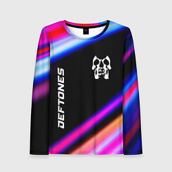 Женский лонгслив Deftones neon rock lights