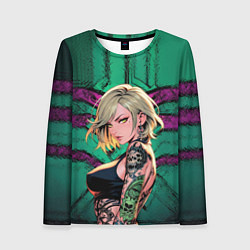 Лонгслив женский Девушка на мятном фоне, цвет: 3D-принт
