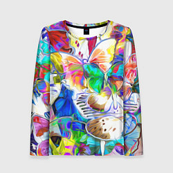 Женский лонгслив Живописные бабочки
