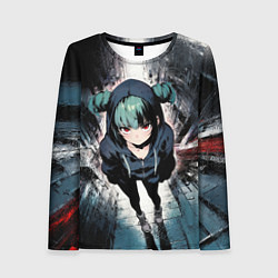 Лонгслив женский Девчонка с красными глазами, цвет: 3D-принт
