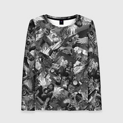 Женский лонгслив Городской ангел с крыльями в стиле аниме