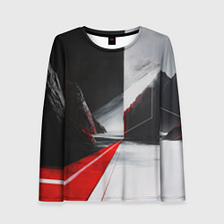 Лонгслив женский Футуристичный пейзаж в стиле авангард, цвет: 3D-принт
