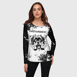 Лонгслив женский Disturbed - рок пес, цвет: 3D-принт — фото 2