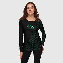 Лонгслив женский Jac motors чёрный мозаика, цвет: 3D-принт — фото 2
