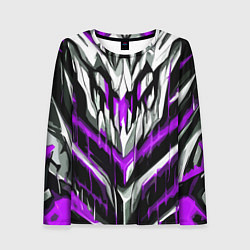 Лонгслив женский Фиолетово-белые ломаные клыки, цвет: 3D-принт
