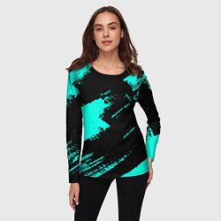Лонгслив женский Неоновые краски текстура, цвет: 3D-принт — фото 2