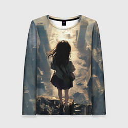 Женский лонгслив Девушка и город
