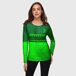 Лонгслив женский Juventus - green gradient посередине, цвет: 3D-принт — фото 2