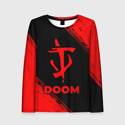 Лонгслив женский Doom - red gradient, цвет: 3D-принт