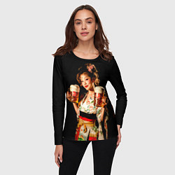 Лонгслив женский Японское пиво, цвет: 3D-принт — фото 2