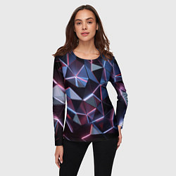 Лонгслив женский Неоновые геометрические плиты, цвет: 3D-принт — фото 2