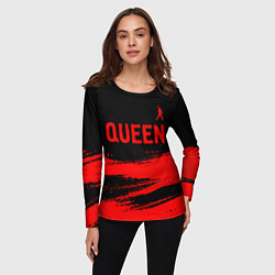 Лонгслив женский Queen - red gradient посередине, цвет: 3D-принт — фото 2