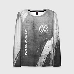 Женский лонгслив Volkswagen - grey gradient вертикально