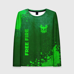 Женский лонгслив Free Fire - green gradient вертикально